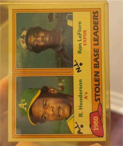 1981 Topps #1 Ron LeFlore / Rickey Henderson League Leaders — front