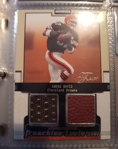 2002 Flair #NNO Andre Davis Cleveland Browns Franchise Tools Dual Relic — front