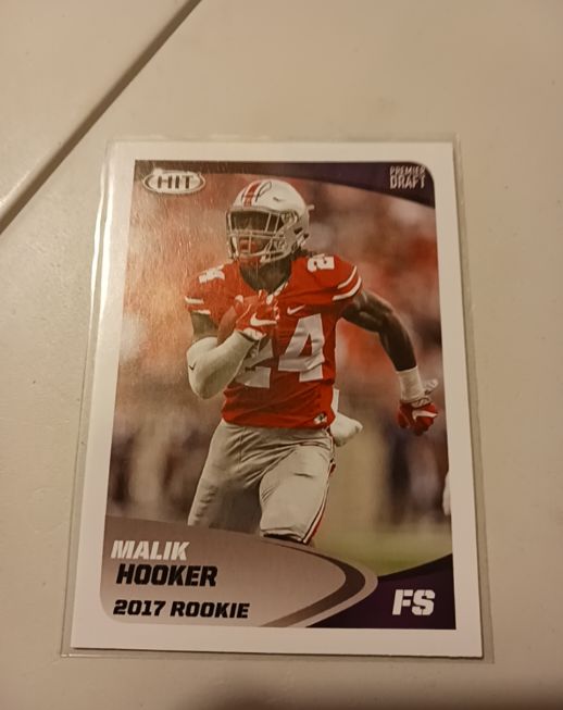 2017 Sage Hit Premier Draft Malik Hooker Rookie — front