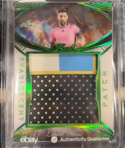 2025 Leaf Pearl Lionel Messi Pearlescent Game Used Patch 1/8 — front