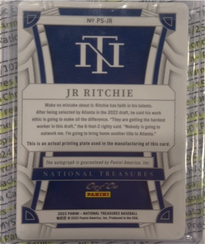 2023 Panini National Treasures #PS-JR JR Ritchie — front