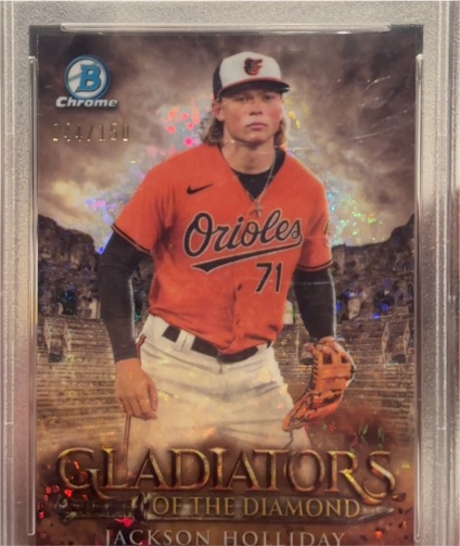 2024 Bowman Chrome #GOTD-14 Jackson Holliday Gladiators of the Diamond Mini Diamond — front