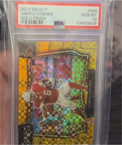 2022 Select #500 James Conner Gold Prizm — front