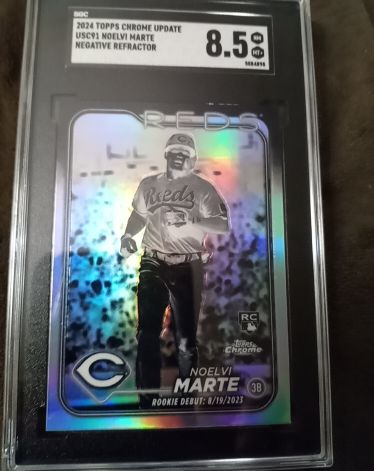 2024 Topps Chrome Update #USC91 Noelvi Marte Negative Refractor Rookie — front