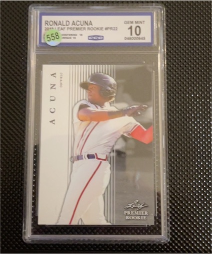 2018 Leaf Premier Rookie #PR-22 Ronald Acuna Jr. — front