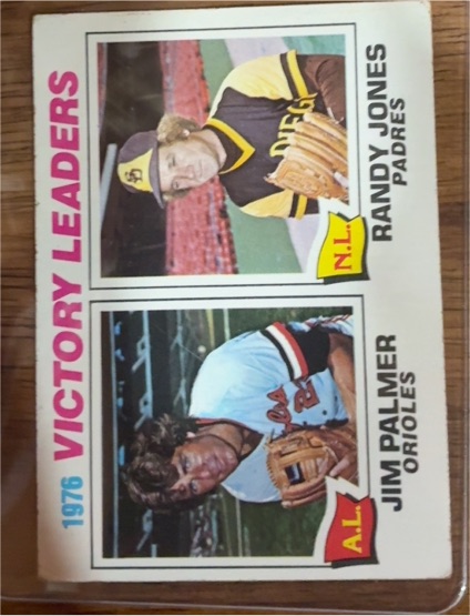 1977 Topps #5 1976 Victory Leaders Jim Palmer / Randy Jones — front