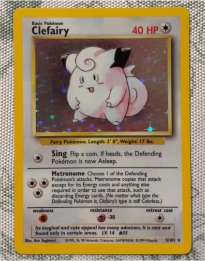 1999 Pokémon #5 Clefairy — front