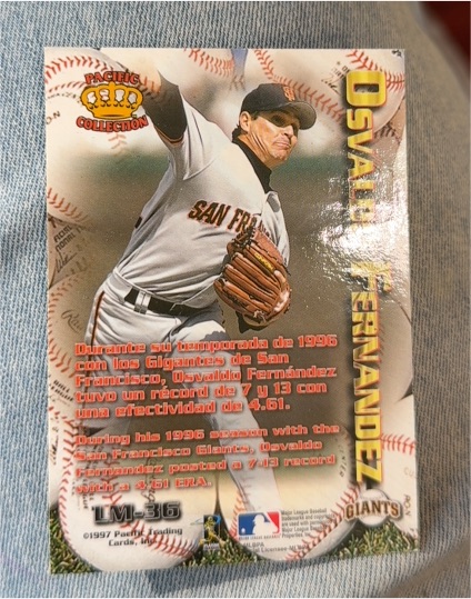 1997 Pacific Collection LM-36 Osvaldo Fernandez — front