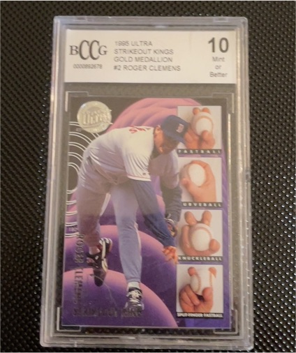1996 Ultra Strikeout Kings Gold Medallion #2 Roger Clemens — front