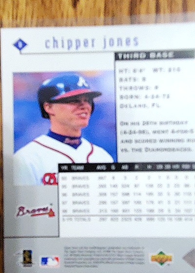 1991 Upper Deck #1 Chipper Jones — front