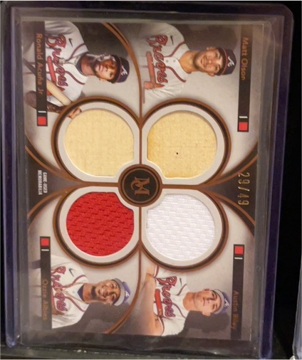 2020 Panini Mosaic #29/99 Matt Olson Ronald Acuna Jr. Ozzie Albies Austin Riley — front