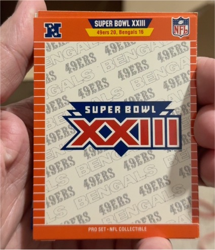 1989 Pro Set Super Bowl XXIII NFL Collectible — front