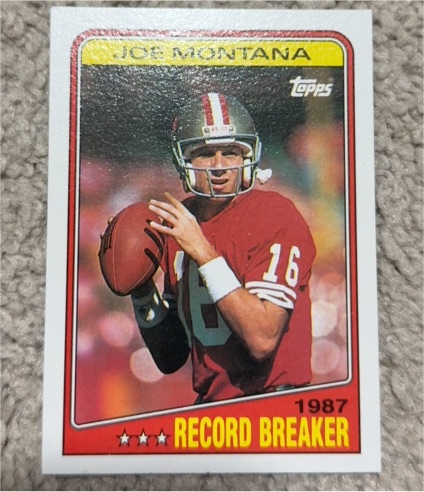 1987 Topps # Record Breaker Joe Montana — front