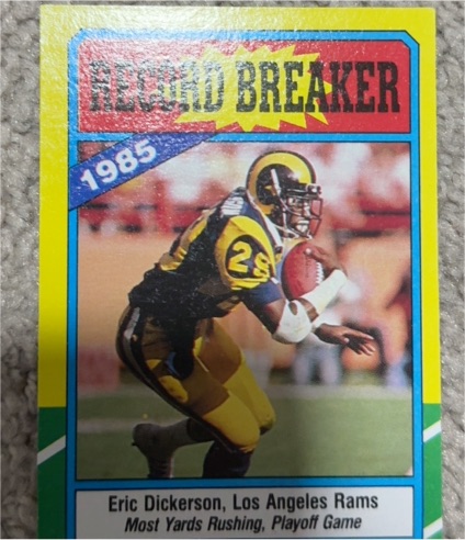 1985 Record Breaker Eric Dickerson Los Angeles Rams — front