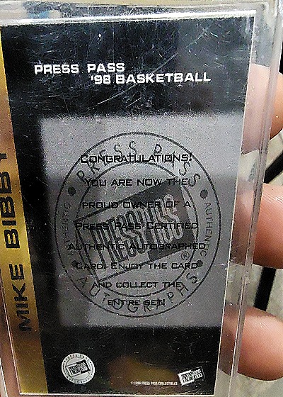 1998 Press Pass #Mike Bibby — front