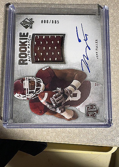 2012 Panini SP Authentic #267 Jeff Fuller Rookie Patch Auto — front