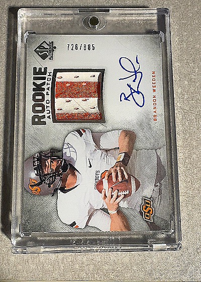 2012 Upper Deck SP Authentic #264 Brandon Weeden Rookie Patch Auto — front