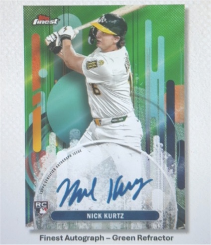 2024 Topps Finest Autograph Green Refractor Nick Kurtz — front