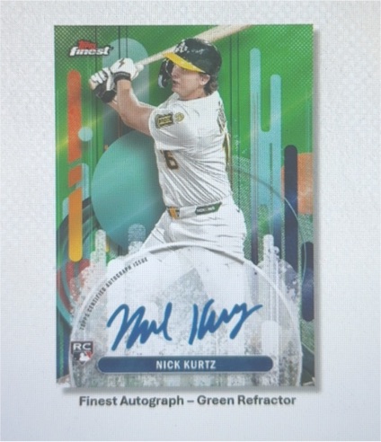 2024 Topps Finest Autograph Green Refractor #FA-NK Nick Kurtz — front