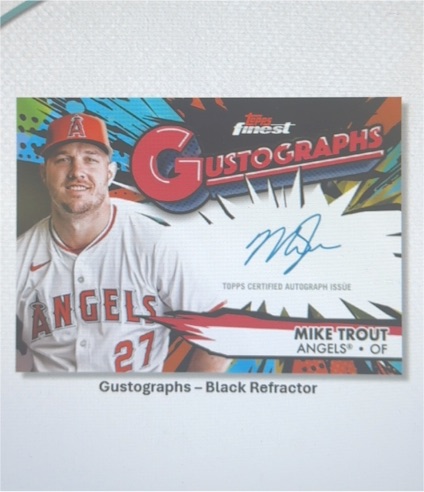 2022 Topps Finest Gustographs Mike Trout Black Refractor #Gustographs — front