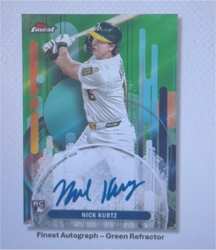 2017 Topps Finest Autograph Green Refractor #FA-NK Nick Kurtz — front