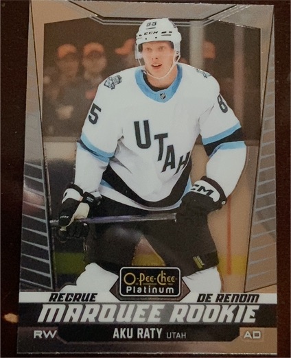 2024-25 O-Pee-Chee Platinum #211 Aku Raty Marquee Rookie — front