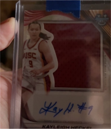 2024 Bowman University Best Kayleigh Heckel Orange Mini Diamonds Jumbo Relic Auto — front