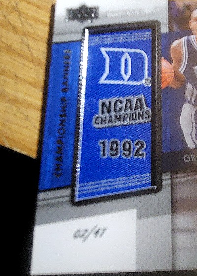 2014-15 Upper Deck Lettermen #11 Grant Hill Championship Banners Patch — front