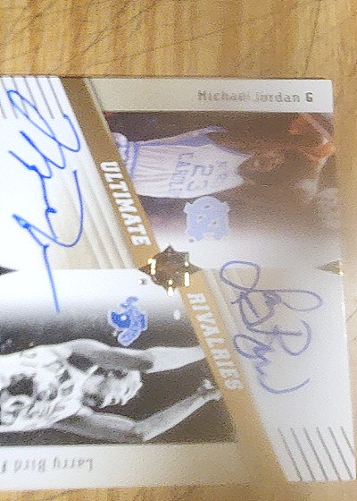1997 Upper Deck Ultimate Rivals #UR-1 Michael Jordan/Larry Bird — front