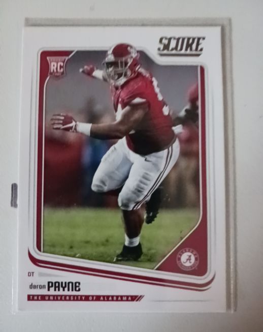 2018 Panini Score #414 Daron Payne Rookie Card — front