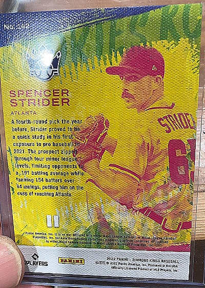 2022 Panini Diamond Kings #142 Spencer Strider — back