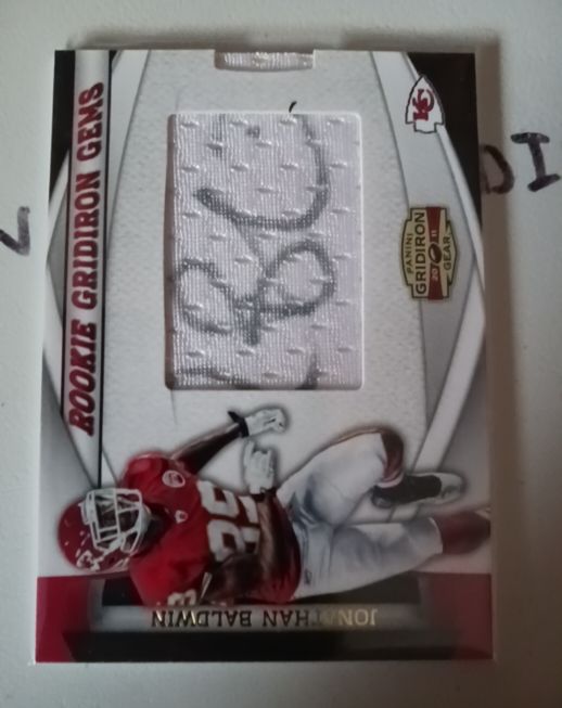 2011 Panini Gridiron Gear #19 Jonathan Baldwin Rookie Gridiron Gems Jumbo Signature — front