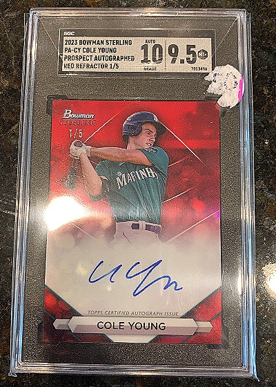 2023 Bowman Sterling #PA-CY Cole Young — front