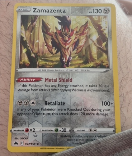 2023 Pokémon Crown Zenith #097 Zamazenta — front