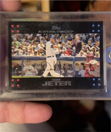 2007 Topps #40 Derek Jeter with Mickey Mantle and George W. Bush — front