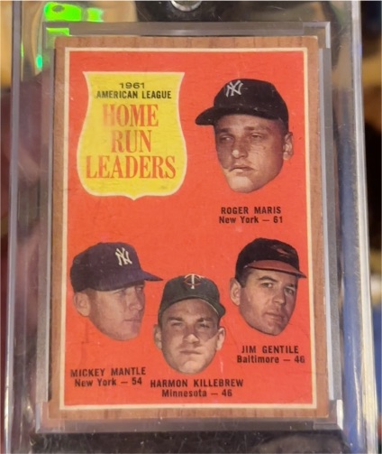 1962 Topps #53 1961 American League Home Run Leaders Mickey Mantle Roger Maris Harmon Killebrew Jim Gentile — front