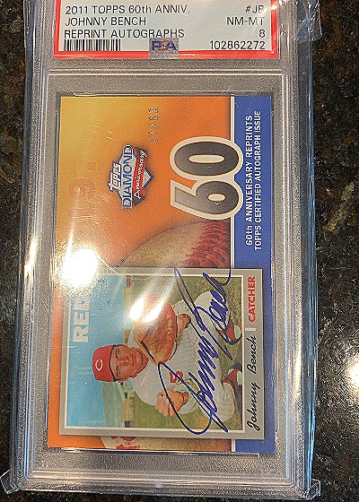 2011 Topps 60th Anniversary #JP Johnny Bench Reprint Autographs — front