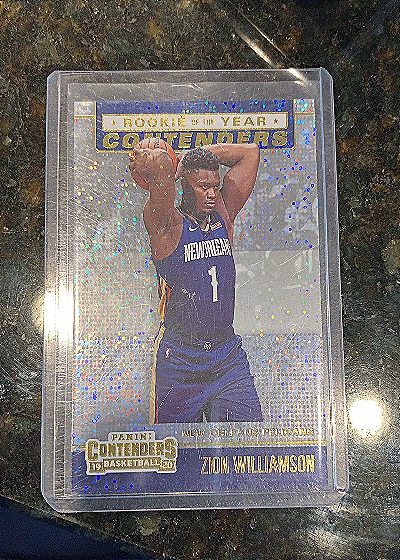 2019-20 Panini Contenders Rookie of the Year Contenders #1 Zion Williamson — front