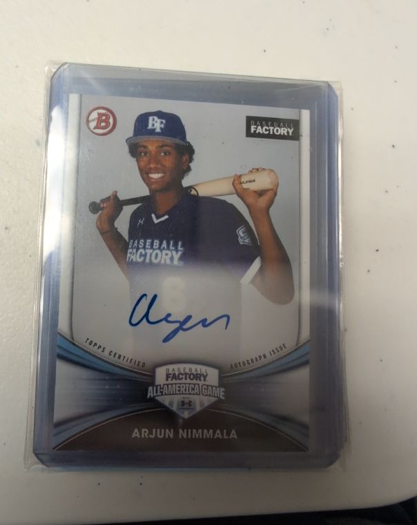 2024 Bowman Baseball Factory All-America Game Auto #AA-AN Arjun Nimmala — front