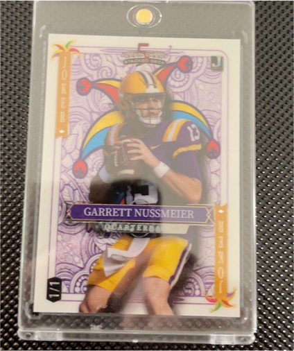 2024 Wild Card 5 Card Draw Joker Garrett Nussmeier — front