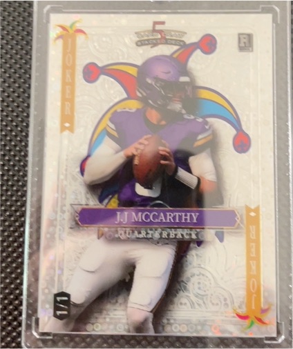 2024 Wild Card 5 Card Draw Stacked Deck #Joker JJ McCarthy — front