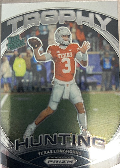 2024 Panini Prizm Draft Picks Trophy Hunting #TH-QES Quinn Ewers — front