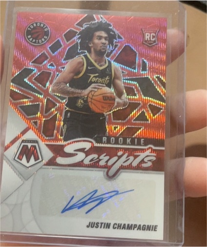 2022 Panini Mosaic Scripts #RS-JCH Justin Champagnie — front