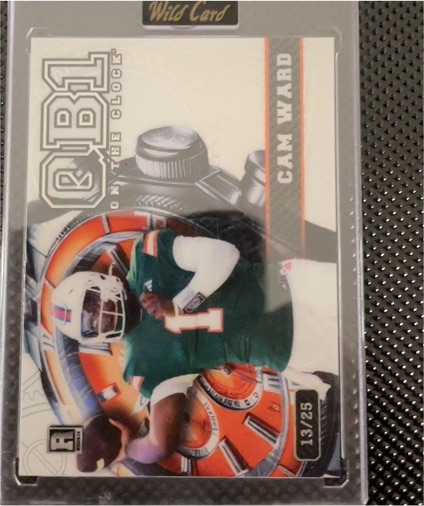 2024 Wild Card QB1 On The Clock #QB1-RB-CW1 Cam Ward — front