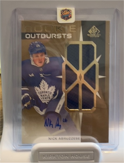 2022-23 Upper Deck SP Game Used Rookie Outbursts #RO-NA Nick Abruzzese — front