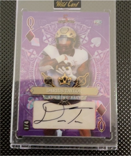 2024 Wild Card 5 Card Draw Stacked Deck Darius Taylor Auto 1/4 — front