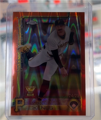 2025 Topps Chrome #300 Paul Skenes Rookie Cup Ray Wave Refractor — front