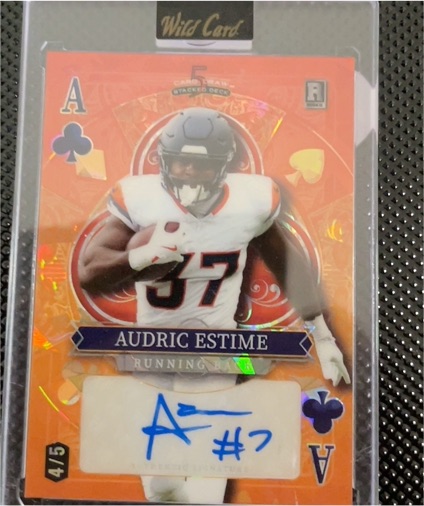 2024 Wild Card 5 Card Draw Stacked Deck Ace of Clubs #37 Audric Estime — front