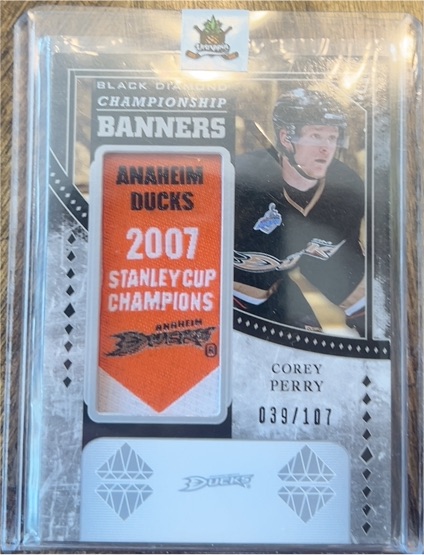 2018-19 Upper Deck Black Diamond Championship Banners #039 Corey Perry — front