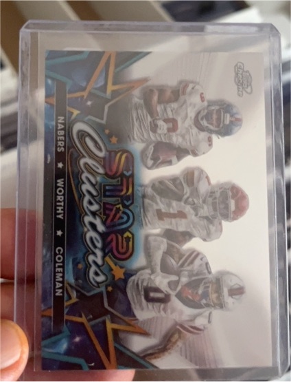 2024 Topps Chrome Cosmic Star Clusters #SCL-6 Malik Nabers / Xavier Worthy / Keon Coleman — front
